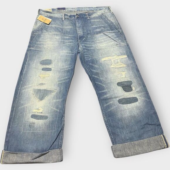 Polo by Ralph Lauren Other - Polo Ralph Lauren Relaxed Straight Distress Repaired Carpenter Jeans 38x32 (c)